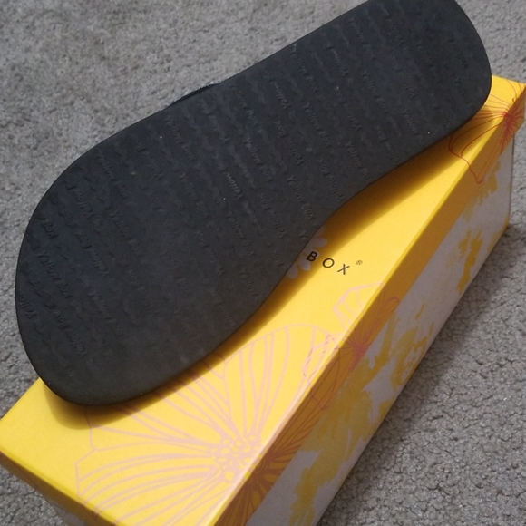 Yellow Box Black Rhinestone Flip-Flops - Picture 4 of 6